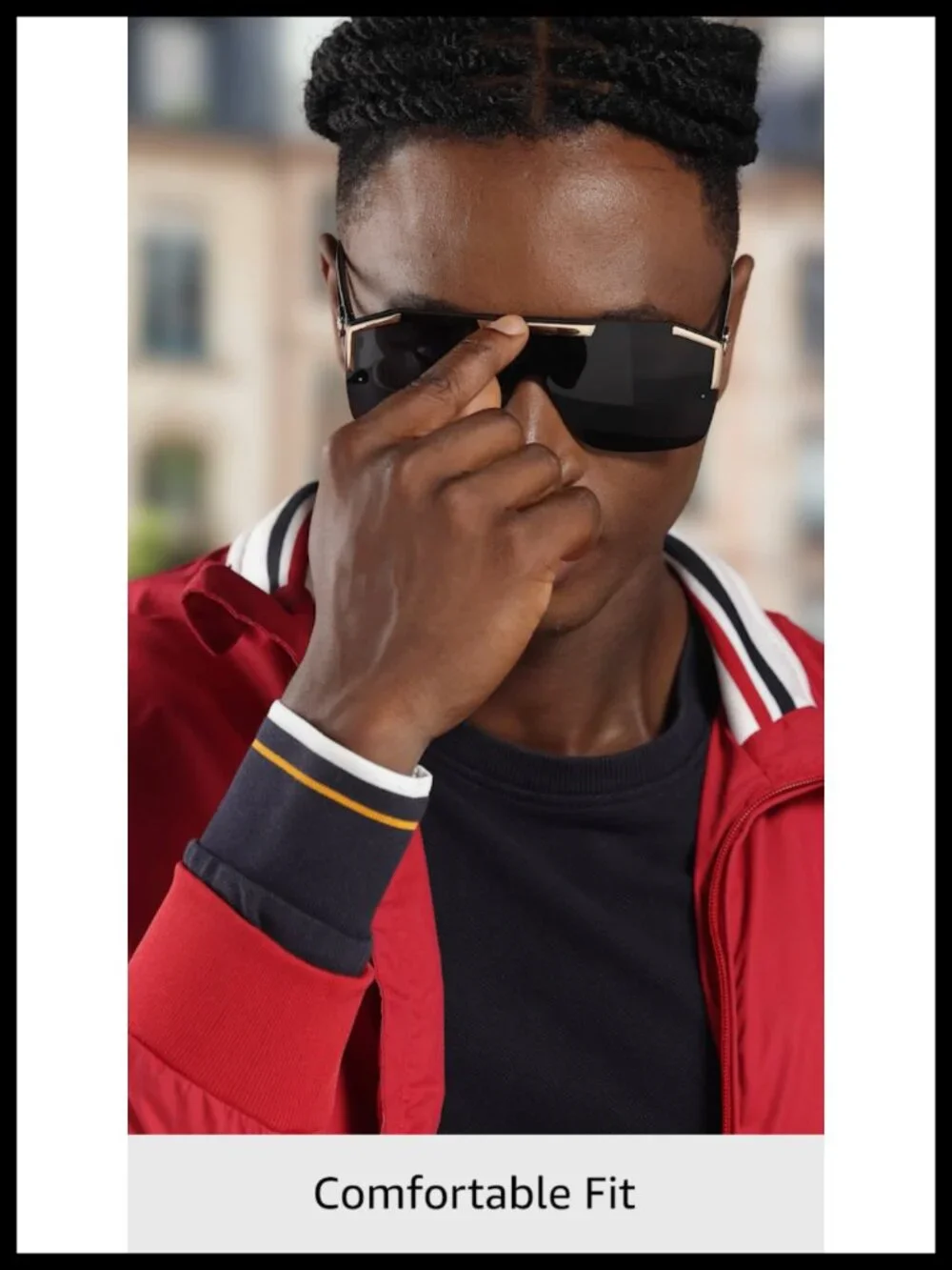Oversized Square Sunglasses Flat Top Shield UV Protection Unisex